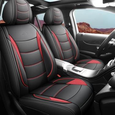 Imagem de yotruth Conjunto completo de capas de assento de carro – Conjunto de capas de assento automotivo de couro napa para carros, sedãs e SUVs, impermeável, durável e confortável, fácil de instalar, ajuste