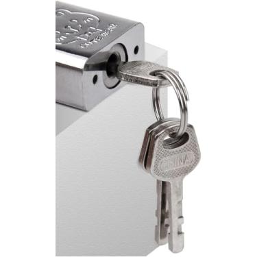 Imagem de Cadeado de aço laminado a frio com segurança com comprimento da chave 30 mm largura 15 mm altura 50 mm, cadeado grosso de desenho animado - macaco, trava de segurança de cilindro de palheta, prata 1