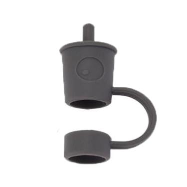 Imagem de Tampas de ponta de palha seladas para decoração de canudos de silicone capas coloridas à prova de respingos 8 mm (C)