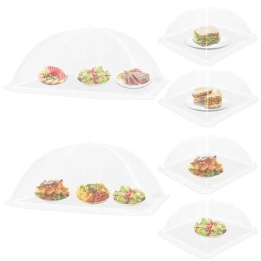 Imagem de Pacote com 6 capas de alimentos para malha externa, 2 tendas dobráveis para alimentos ao ar livre de 101,6 x 63,5 cm + 4 C 43 x 43 cm, tela para manter insetos moscas longe, para piquenique, churrasco