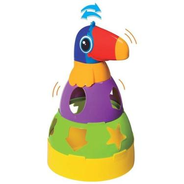 Imagem de Brinquedo Educativo Didático Tucano Encaixar Empilhar Bebê Criança - M