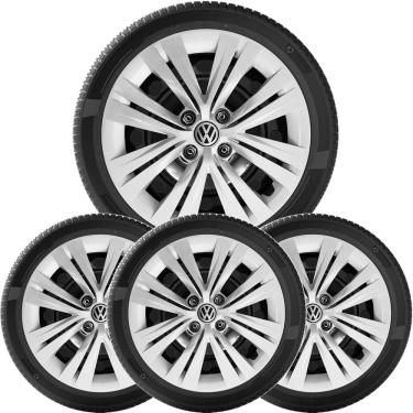 Imagem de 4X Calota Gol Saveiro Voyage G7 2023 Aro 15 Prata Novo 250Cp