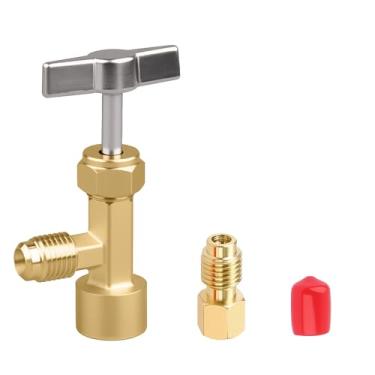 Imagem de IHOTDER R134A pode tocar, válvula de torneira de refrigerante AC estilo perfuração com acessórios de adaptador R134A, acessórios essenciais de carro para carro, caminhão, SUV, sistemas CA de recarga