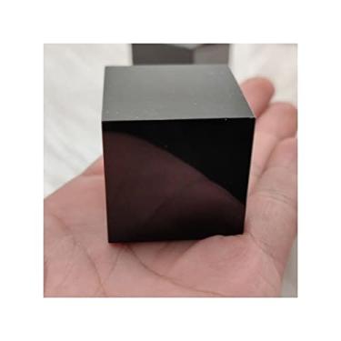 Imagem de CAMUTO Cheio de pedras preciosas e cristais de textura 1,8-8 cm cubo de cristal de quartzo obsidiana preto natural pedra de cristal amostra polida pedra mineral decoração de casa (tamanho: 7,8-8 cm)