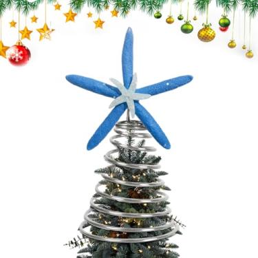 Imagem de Enfeites de árvore de Natal, enfeites de estrela de topo de árvore | Enfeites de mesa central para janela, quarto, festa ao ar livre, casa, sala de estar, feriado