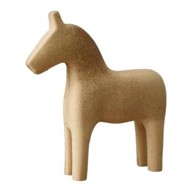 Imagem de Kuntesetty Escultura de Cavalo de Madeira Inacabada para Pintar, Peça Central de Mesa, Brinquedo, Estátua de Cavalo Sem Pintura para Lareira, Decoração de Inaugu, Estilo C