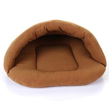 Imagem de Saco de Dormir para Cão Gato Filhote Quente Macio Abraçador Casa Ninho Pet Cova Abraço Cama Almofada Confortável Forma Iglu Semi-Fechada Design Anti-Derrastre Aconchegante Pets