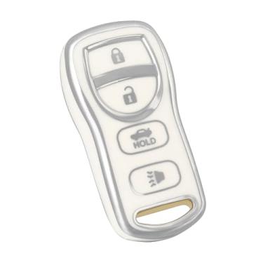 Imagem de OFF WE GO Capa Para Chaveiro Nissan, De Tpu, Adequada Xterra, Titan, 350Z, Quest, Altima, Maxima, Murano, Armada, Sentra, Versa, Infiniti Qx56, Fx35, Fx45, Ex35, G35, Smart Car (Prata, Branco)