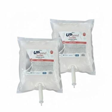 Imagem de Kit 2 Sabonetes Líquidos Glicerinados 800ml Algodão com Válvula para Dispenser UPPRO