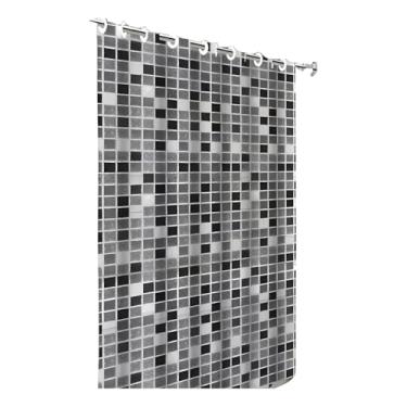 Imagem de Cortina De Box Banheiro Lavável Pvc Grossa Estampa Pastilhas
