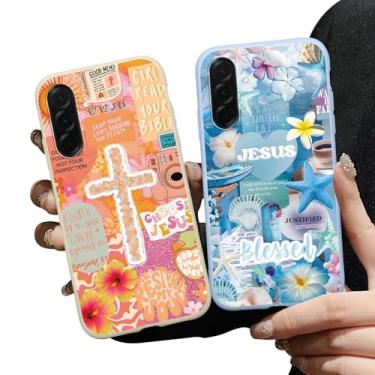Imagem de Zrutru Pacote com 2 capas de telefone estéticas Jesus colagem para Samsung Galaxy A36 capa protetora macia à prova de choque para mulheres meninas capa de telefone Funda para Samsung A36 6,64