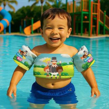 Imagem de Colete Salva Vidas Infantil Boia de Braço para Praia Piscina Tema Mund