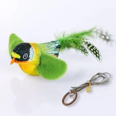 Imagem de Brinquedo Pássaro Pena para Gato Simula Presa Real e Reduz Estresse(COR ALEATORIA)