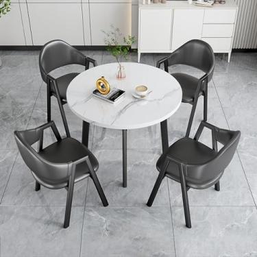 Imagem de Conjunto de mesa e cadeira de clube de recepção de escritório, conjuntos de mesa de negociação para sala de conferências, mesa de centro e cadeira de lazer, conjunto de mesa de jantar para 4 (cor: 3