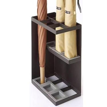 Imagem de Suporte de guarda-chuva para guarda-chuva, suporte para bengalas de entrada, guarda-chuvas, guarda-chuvas, prateleira de armazenamento quadrada de metal de qualidade com bandeja de gotejamento