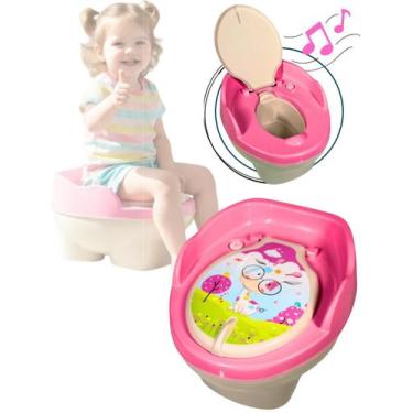 Imagem de Troninho Infantil Musical 3 em 1 Penico Assento Redutor Menina Rosa - 