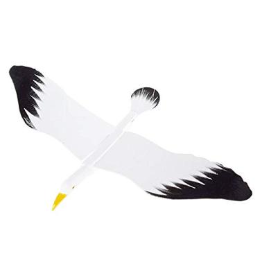 Imagem de WitnyStore Escultura de suspensão cinética móvel de gaivota branca e preta de 45,7 cm p...