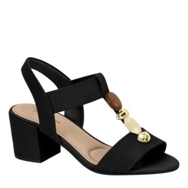 Imagem de Sandália Feminina Modare Salto Baixo Grosso Conforto 7109465 - Preto N