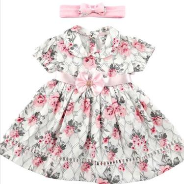 Imagem de Vestido de Bebê Menina Infantil Florido Festa Luxo Algodão Mundo Nina,