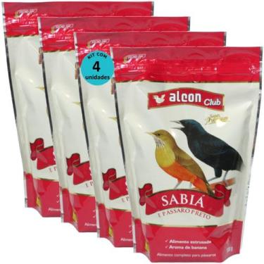 Imagem de Alcon club sabiá e pássaro preto super premium 500g kit com 4