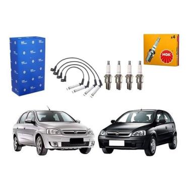 Imagem de Kit Vela Cabo Ngk Corsa Novo 1.0 2005 A 2012 - Delphi