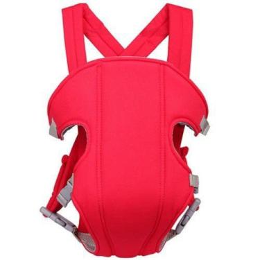 Imagem de Canguru Carrega Bebê Passeio 3 posições Baby Até 12 Kg Vermelho - Ápia