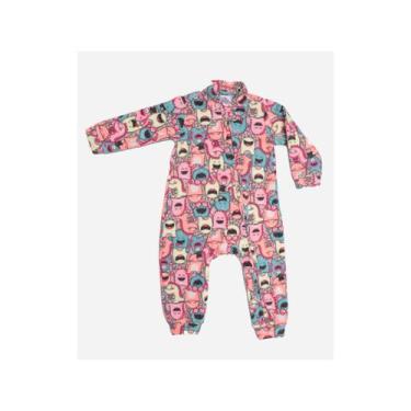 Imagem de Macacão Soft Térmico Monstrinhos Rosa - Petitico Kids, Monstrinhos ros