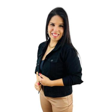 Imagem de Jaqueta Feminina Jeans Color 150538 - VB Girls, Preto, GG
