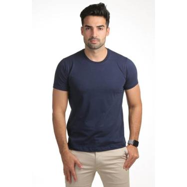 Imagem de Camiseta Masculina Algodão Básica Ixória Azul Marinho Marca-Masculino