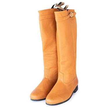 Imagem de Bota Campeira Gaúcha Sola de Pneu Couro Ref: 201 Tamanho:33;Cor:Amarelo