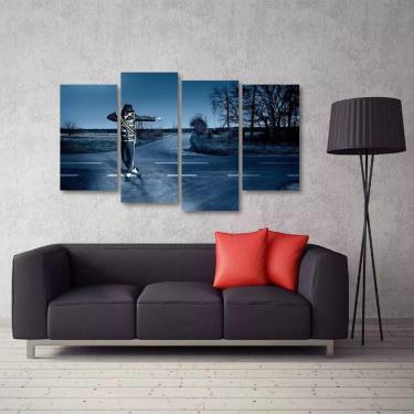 Imagem de Quadro Decorativo Michael Jackson Quarto Em Tecido 4 Peças 1