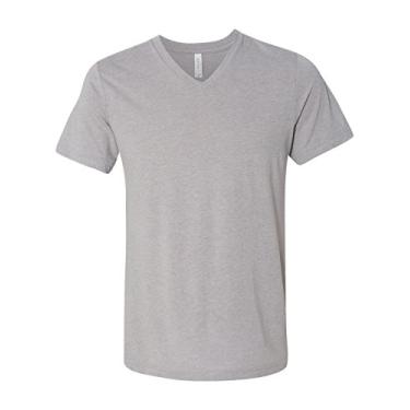 Imagem de Bella+Canvas 3415 - Camiseta unissex com gola V triblend, Athletic Grey Triblend, XX-Large