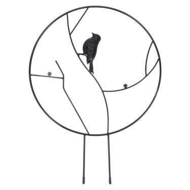 Imagem de Natudeco pássaro jardim treliça 8,8 onças armação de escalada redonda de metal suporte de topiaria bonito leve e engrossado prateleira para culturas vegetais em vaso de frutas(black)