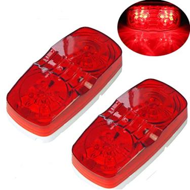 Imagem de NEW SUN Reboque Boat RV Luzes LED vermelhas Montagem em superfície 10 Diodos Bullseye Clearance Side Marker Light 2 Pack