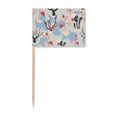 Imagem de Cacto do deserto, Savanna, árvores azuis, palito, bandeiras, marcadores, decoração de festa