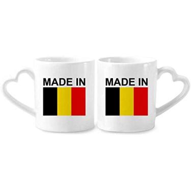 Imagem de Feito na Bélgica Country Love Conjunto de canecas de porcelana de cerâmica para amantes de coração