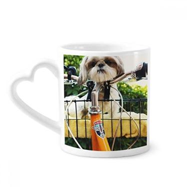 Imagem de Caneca fofa de animal de estimação para cachorro caneca de café cerâmica copo de coração de vidro