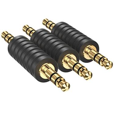 Imagem de 3.5 a 3.5 ho para Male Plug Adapter, KOOPAO 3.5mm Male Jack Audio Double Sided Aux Adapter, Headphone 3.5mm Coupler Connector para tor Bluetooth, Car 