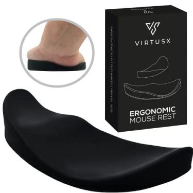Imagem de Virtusx Apoio de pulso ergonômico para mouse, almofada de suporte de pulso para trabalho de escritório, jogos, codificação, almofada de pulso deslizante de alívio (preto)