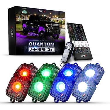 Imagem de Lâmpadas de LED de 4 peças – RGBW Multicolor com controle remoto – Pods à prova d'água regulador estroboscópico IP67 para off-road, rastejadas e escaladas – 2 anos de garantia