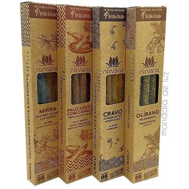 Imagem de Combo 4 Incensos Nirvana Premium Olíbano, Cravo, Palo santo com Canela e Mirra
