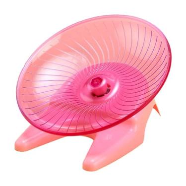 Imagem de ＫＬＫＣＭＳ Rolo silencioso da roda do hamster, brinquedo redondo da plataforma da atividade, disco giratório da roda running para o rato, animais pequenos do, Rosa vermelho