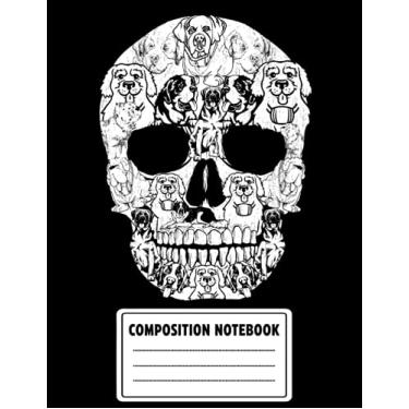 Imagem de Composition Notebook: Wide-Ruled, 8.5 x 11, 120 Pages, Puppy Bernard Dog Skull Skeleton Halloween Journal Notebook For Dog Lover, Dog Owner, Dog Dad, Dog Mom