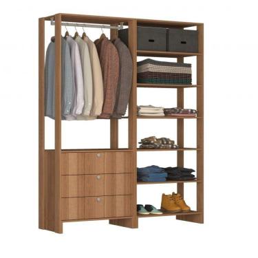 Imagem de Closet Modulado 2 Peças com 1 Cabideiro 3 Gavetas Yes Nova Mobile Montana