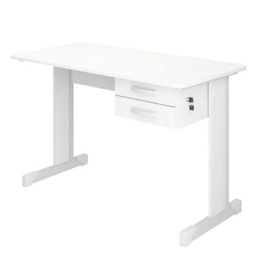 Imagem de Mesa Secretaria Maxxi 121X61x75 Branco 2 Gavetas - Pandin