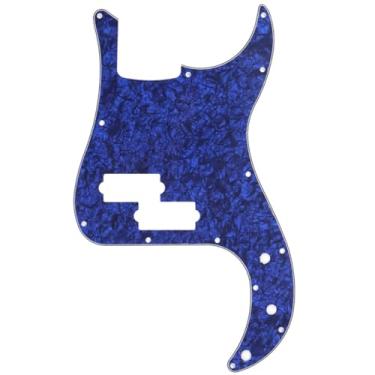 Imagem de Musiclily 13 Furos Escudo Baixo Pickguard para Fender EUA/Mexicana Standard Precision Bass 4 Cordas, 4 Camadas Azul Perolado