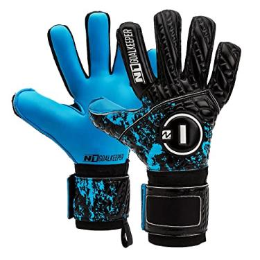 Imagem de N1 Goalkeeper gloves Cronos SSG Pro Luvas de Goleiro para Adultos para Futebol Profissional de Látex Alemão. Corte Negativo e Ajustado. Antiderrapantes e Respiráveis. Fechamento Elástico. Azul. 9