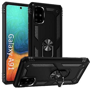 Imagem de Capa Case Magnetica Anti Impacto para Samsung Galaxy S10 Lite / A91 (2020) (Tela 6.7), (Compatível com suporte automotivo magnético) com Stand e Suporte Anel e Rotação 360, TPU, Samsung Galaxy S10 Lite / A91 (2020) (Tela 6.7) (Preto)