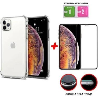 Imagem de Kit Capa Capinha Transparente + Película 3D Vidro para Iphone 11 Pro M
