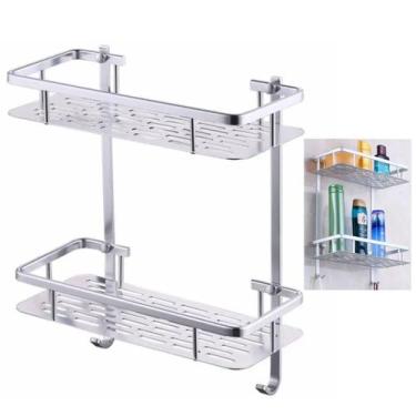 Imagem de Suporte Aluminio Organizador Porta Shampoo Condicionador Sabonete Sabo